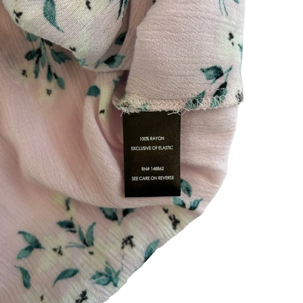 Floral Pink Button-Up Women's Top - Picture 8 of 9
